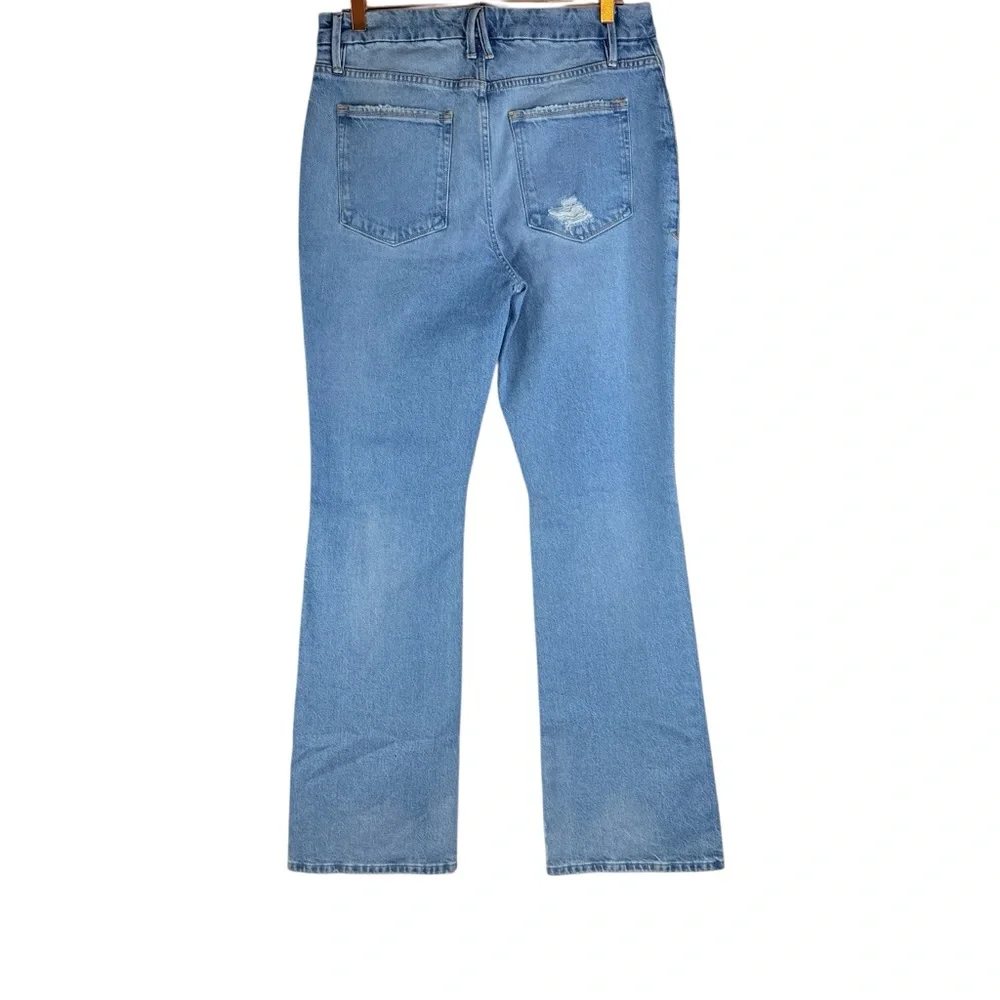 Good American Women’s Good Classic Bootcut High Rise Distressed Jeans Size 14/32 - Picture 2 of 7